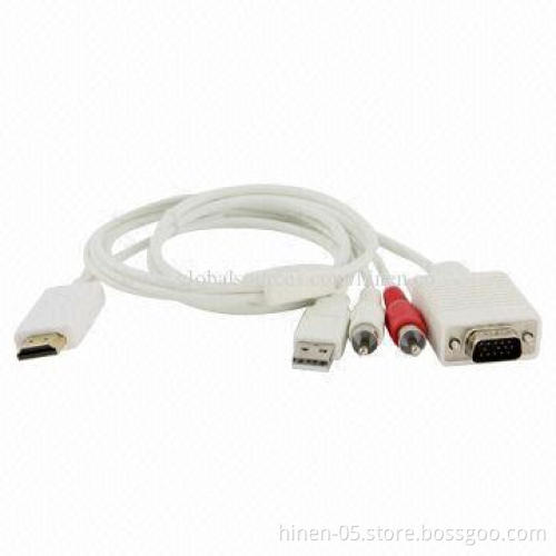 HDMI to VGA + R/L Adapter, Supports Analogue Video Output Up to UXGA and 1,080P